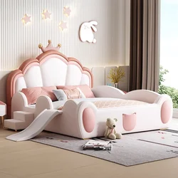 Cama de casal moderna com moldura estética para crianças, cama nórdica com gavetas, mobília do quarto para menina, mobília europeia