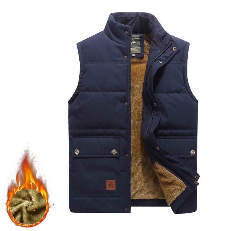 2024 Fashion Plus Size 8XL Male Warm Waistcoat Fleece Vest Men Brand Clothing Winter Vest Jackets Fur Mens Sleeveless Coat