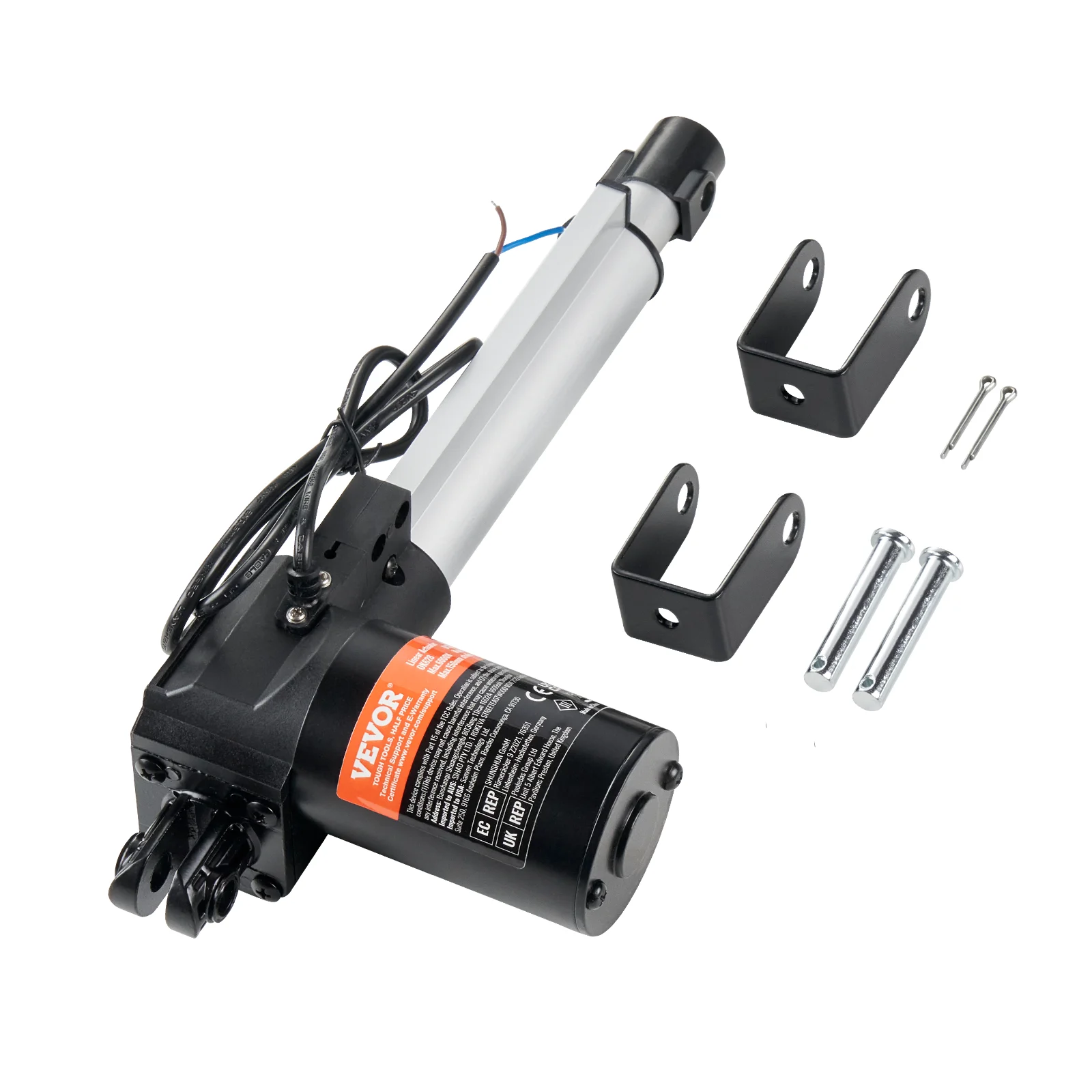 SucceBuy 12V Linear Actuator 6/8/10/12/14/16 Inch 6000N 5mm/s Electric Linear Motor Controller W/ Mounting Bracket for Home Use