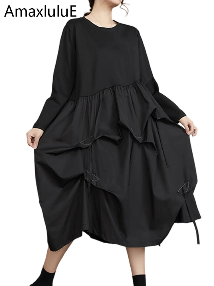 

Amax luluE Clothing Womens Fashion Loose Vintage Leisure Long Dresses Korean Ladies Luxury Sexy Elegant Harajuku Cotton Vestidos