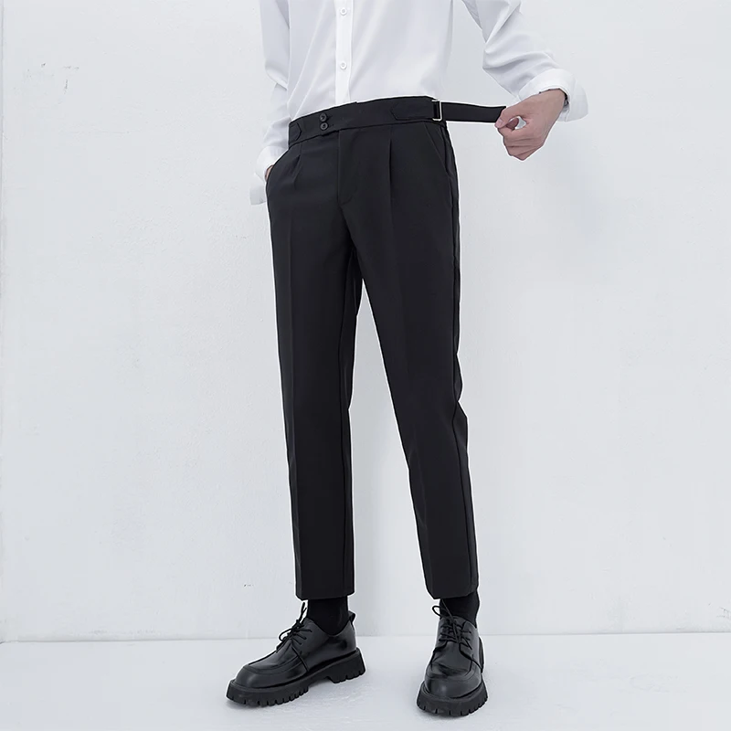

Casual Nine-Foot Men's Khakis Spring Summer Style Paris Button Slimming Fashionable Youthful Harlan Pants Business Casual Look