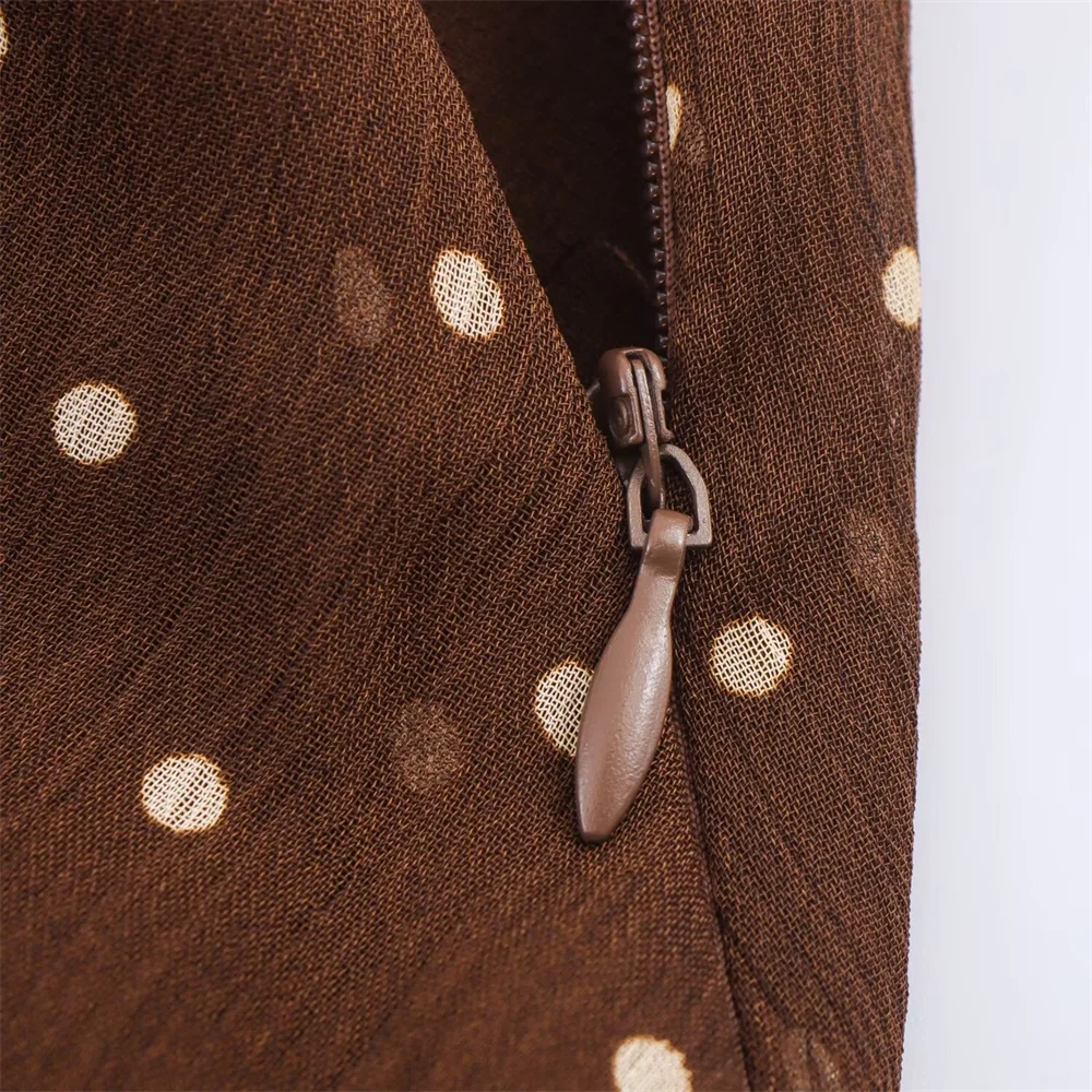European and American style autumn new women's clothing design with pleated neckline asymmetrical dress