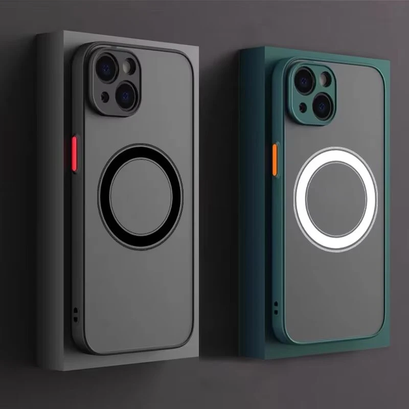 Роскошный матовый чехол-броня для беспроводной зарядки MagSafe для iPhone 18 17 16 15 14 13 12 11 Pro Max Mini Plus