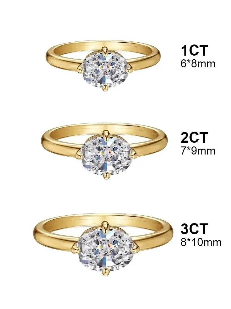 925 Sterling Silber Einfacher Ovaler Zirkon-Ring für Damen Verlobung Hochzeit Jubiläum Mode Hochwertiger Edel-Schmuck – Detail 6