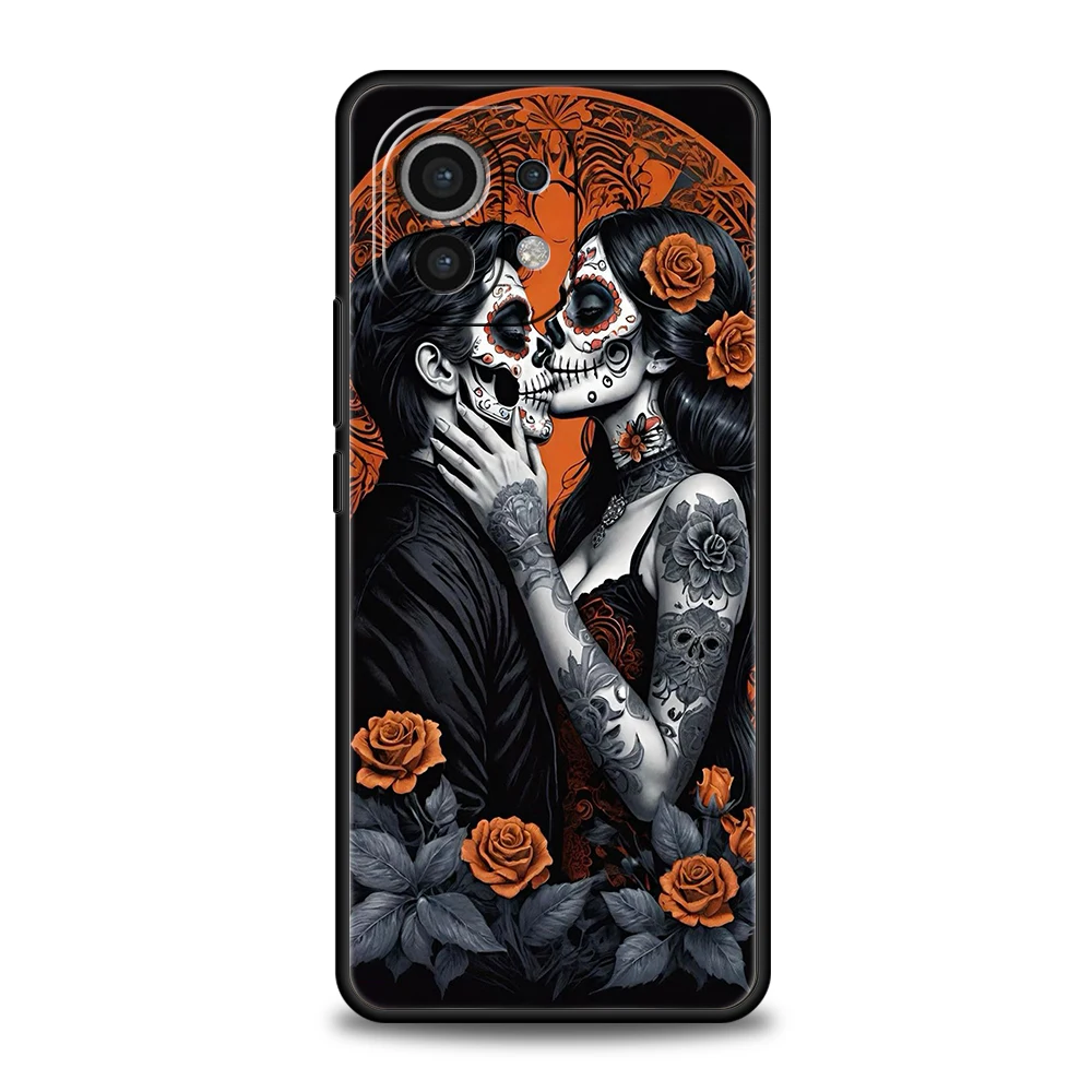 Love Skeleton Skull Phone Case for Xiaomi Poco F6 F5 F4 F3 X6 X5 X4 X3 NFC M5 M4 M3 C51 C50 C55 GT 5G Silicone Cover Capas Funda