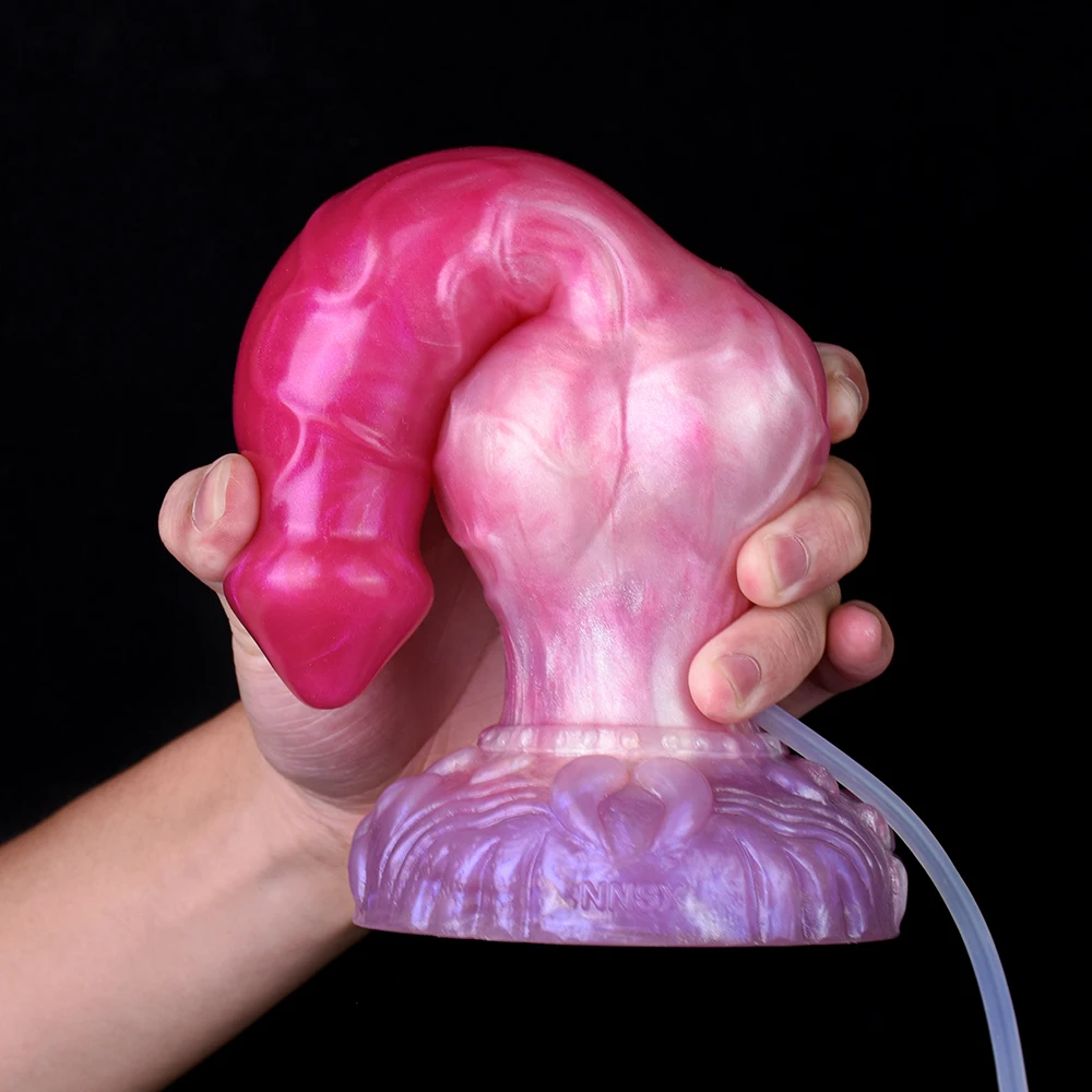 NNSX Large Dog Knot Ejacultion Dildo With Sucker Silicone Squirting Penis For Adults Anal Dilator Dildo Toy For Women Sex Toys