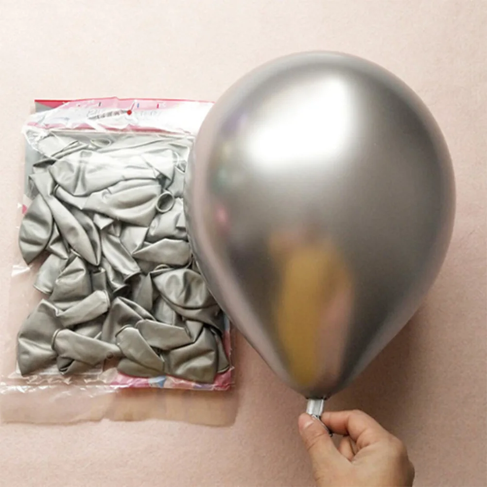 

6Pcs 36Inch Silver Latex Balloons Party Supplies for Wedding Birthday Decoration Festive Atmosphere Romantic Balloon Decorations