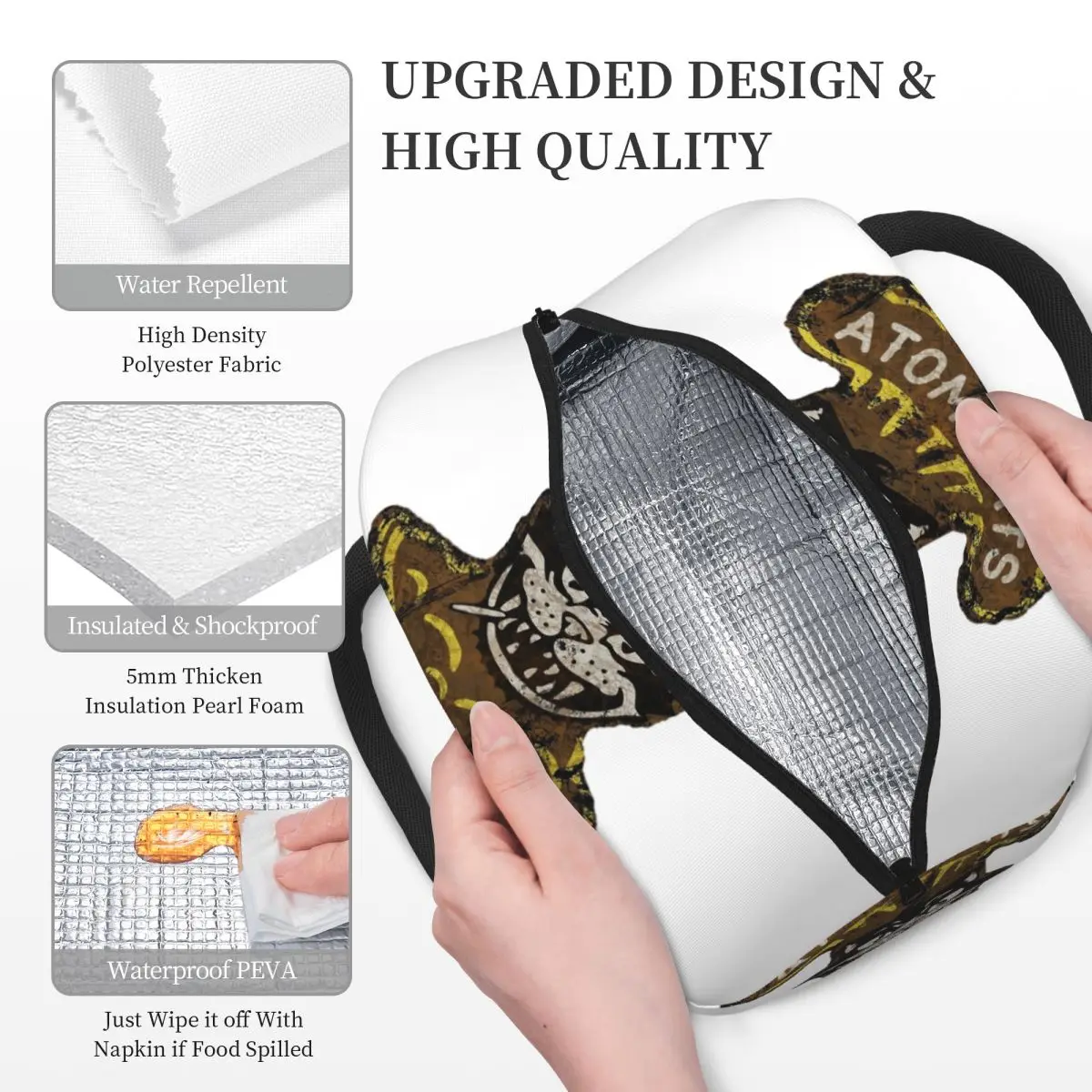 أتوم القطط أكياس الغداء معزول بينتو صندوق المحمولة حقيبة الغداء قابلة لإعادة الاستخدام نزهة أكياس حقيبة حرارية للمرأة الأطفال مكتب #3