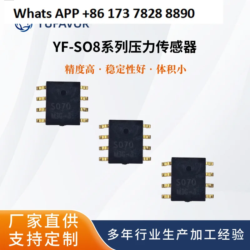 

SO8 Pressure Sensor Module Silicon Piezoresistive Chip Absolute Voltage Automotive Consumer Electronics Medical