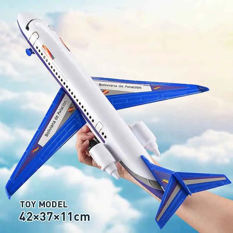 Children's Electric Toys Simulation Inertia Aircraft Model With Lights Music Large Glowing Aircraft Boys Educational Toys Gifts