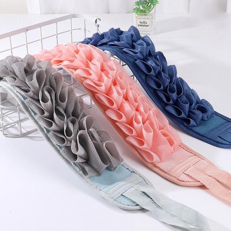 Soft Long Back Scrub Bath Strap Towel Household Exfoliating Body Washer for Adults Daily Shower Bathroom Supply