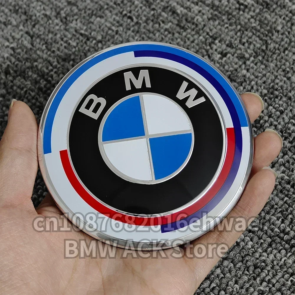 95 مللي متر 50th الذكرى الجبهة شعارات لسيارات BMW 7 Series G11 G12 2022-2024 محور السيارة مركز قبعات عجلة القيادة ملصق