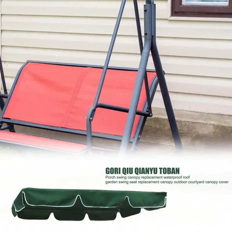 Swing Top Cover Replacement Porch Swing Rain Canopy Waterproof UV Protection Garden Swing Seat Replacement Rain Canopy