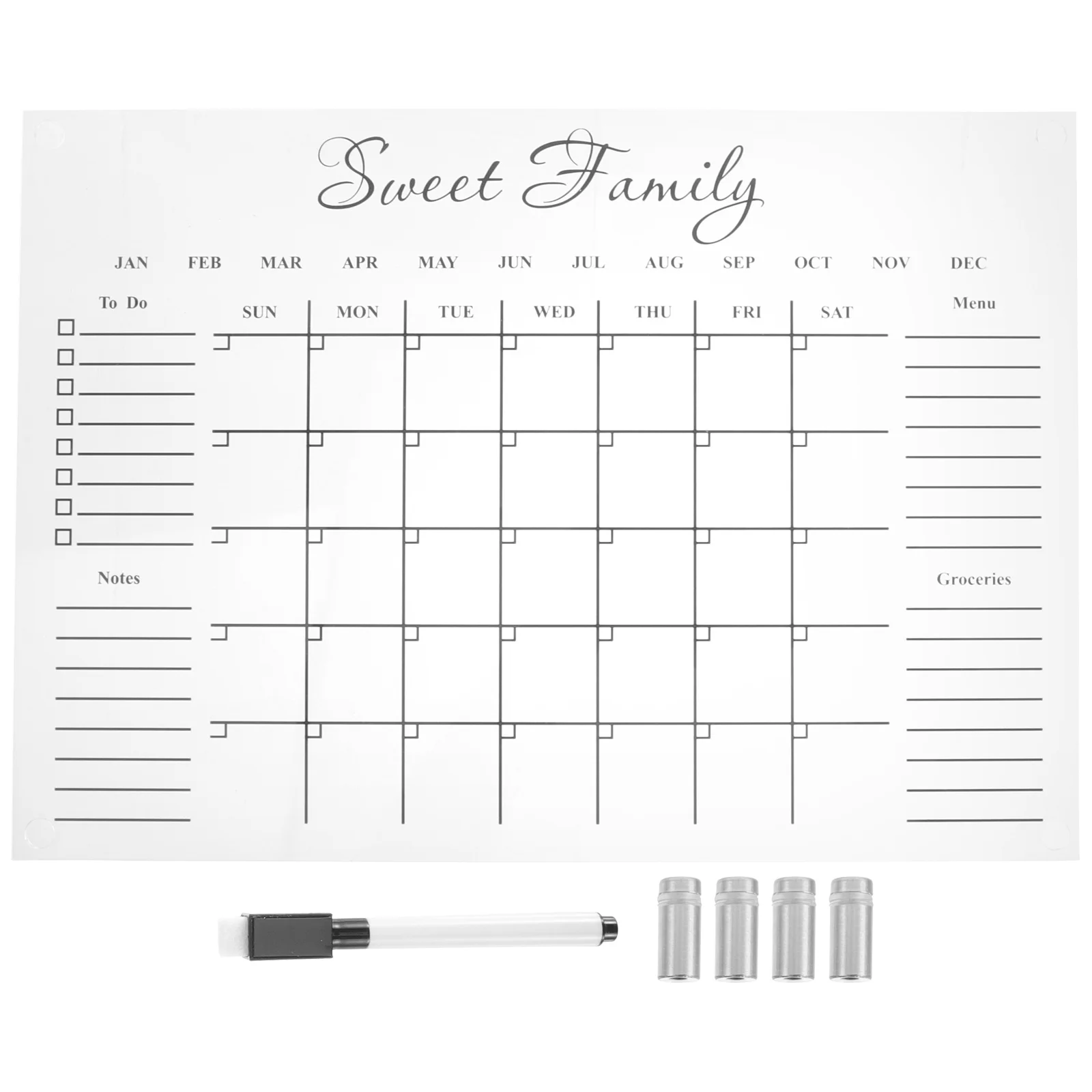 1 مجموعة أنيقة الاكريليك لوح كتابة متعدد الوظائف رسالة مجلس المنزل المدرسة مقهى متجر هدية مكتب التموين الاكريليك التقويم #3