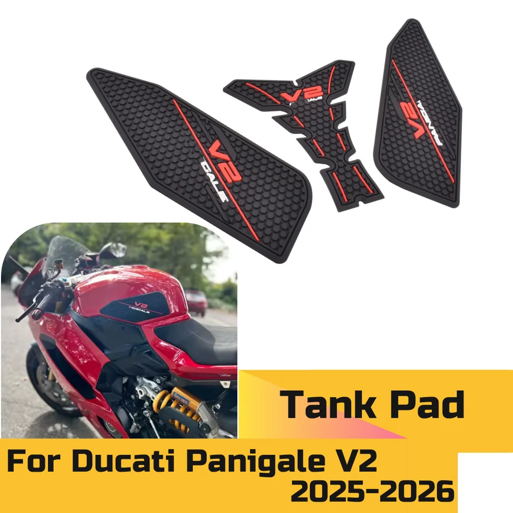 

Наклейки на топливный бак V2 для Ducati Panigale V2 2025 2026, противоскользящая боковая защитная наклейка для мотоцикла, тяговые накладки