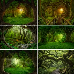 Bonvvie Tropical Jungle Green Forest Backdrop Photography Rainforest Natural Landscape Adventure Background for Photo Studio