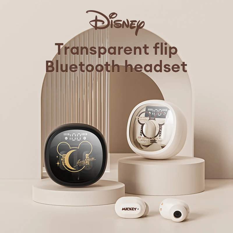 Original Disney QS-HWT02 5.3 Bluetooth Wireless Earphones New Sound Calibration  HIFI Sound Earbuds Cute Mickey Headphones