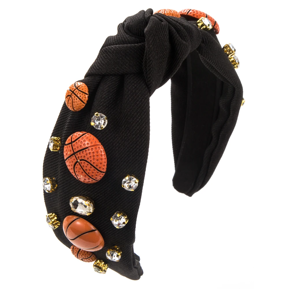 Fashionable Sports Style Basketball Football Baseball Headband Hot Selling Simple Fabric Rhinestone Headband