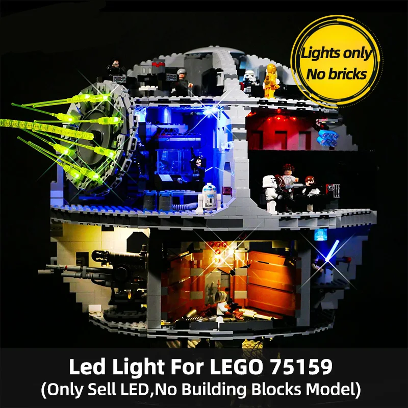 مجموعة إضاءة LED لبنات البناء متوافقة مع LEGO Death Star Wars Harry Potter Mercedes F1 Technic 75159 75978 42171 #1