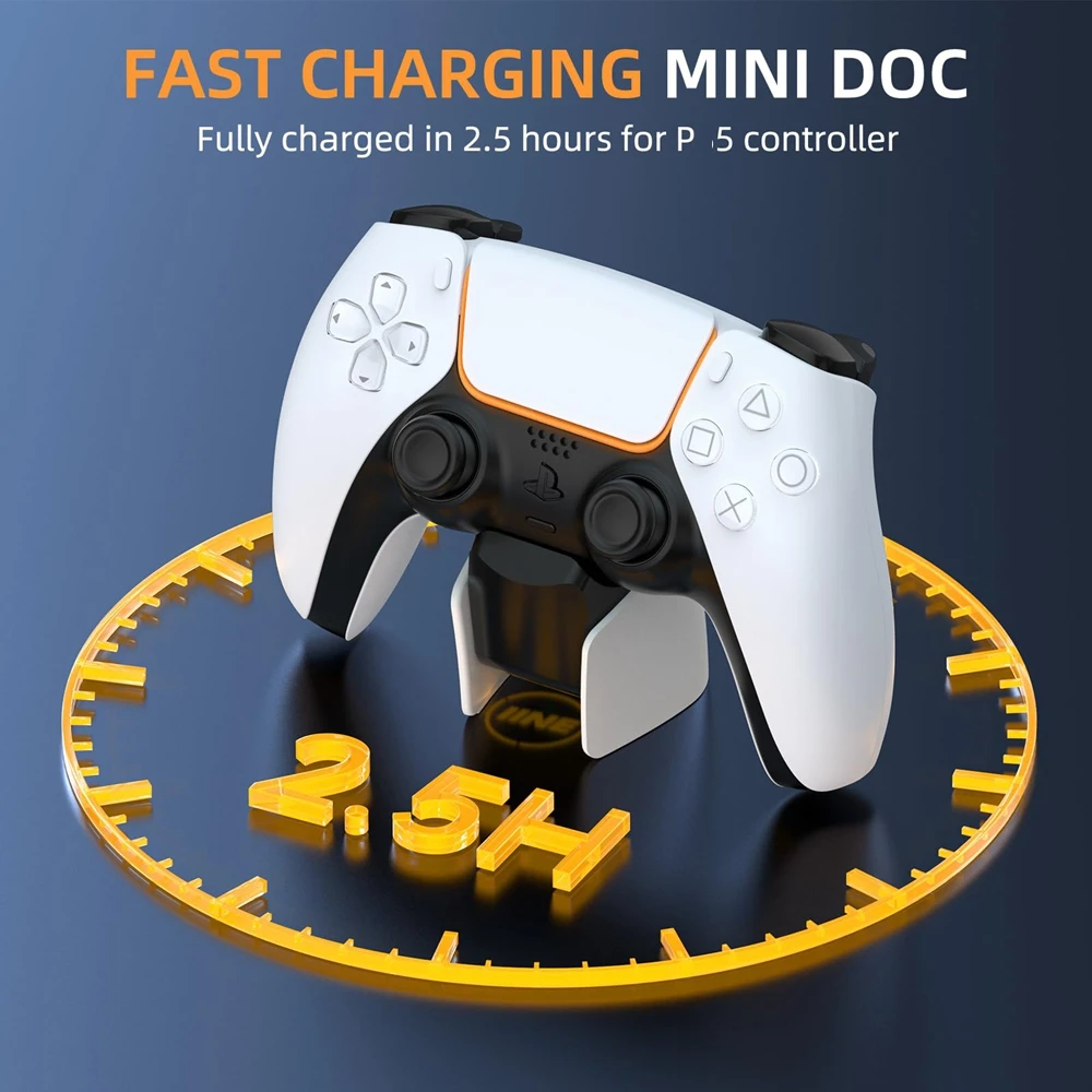 قاعدة شحن صغيرة لوحدة تحكم PS5، محطة شحن USB سريعة لوحدة تحكم PS5 DualSense Edge مع مؤشر الشاحن #5