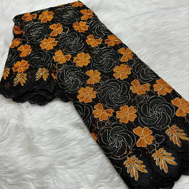 

Африканское гипюровое кружево из тюля, 5 ярдов, новинка 2026 года, французская сетчатая кружевная ткань, нигерийская кружевная ткань из молочного шелка для пошива платьев и праздничной одежды