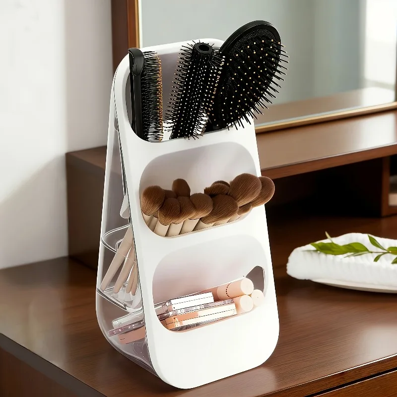 Desktop Cosmetic Organizer Makeup Brush Holder Countertop Storage Rack Suitable for Vanity Bedroom Office Desk Makeup Storage