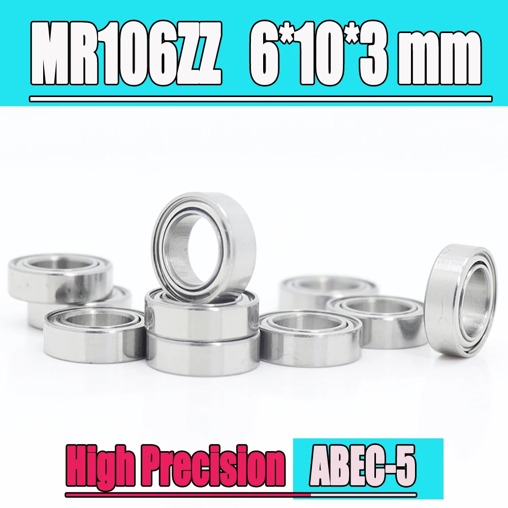 

10 шт. MR106zz подшипник 6*10*3 мм ABEC-5 миниатюрные MR106 ZZ высокоточные шарикоподшипники MR106Z