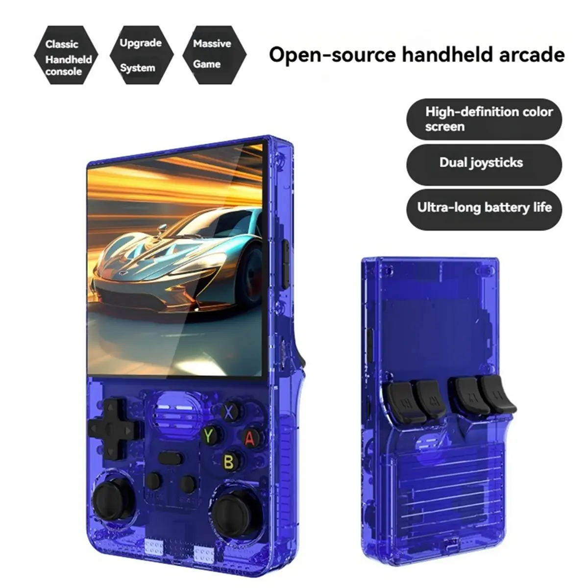 A86G NEW R39MAX Open Source Retro Game Console 20000+ Games 128G Dual Joysticks with 4-Inch IPS Screen Support 20+ Emulators B