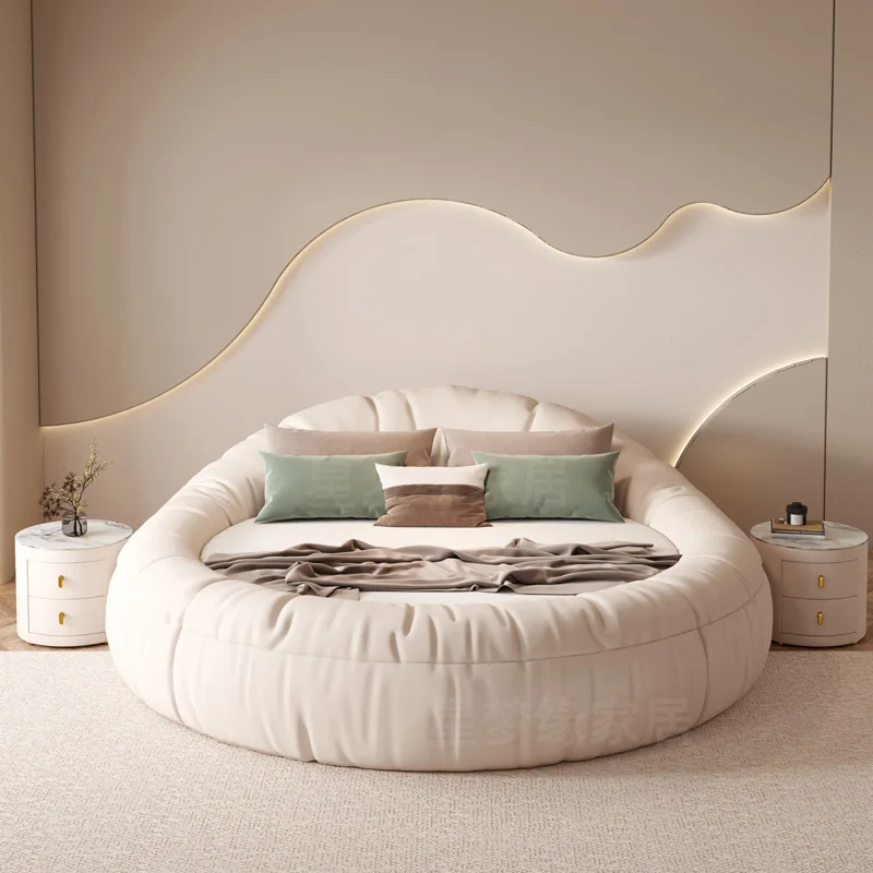 Camas Minimalistas de Princesa con Estructura Doble, Cabecero Elegante, Camas Cómodas de Diseño Simple, Muebles para el Hogar