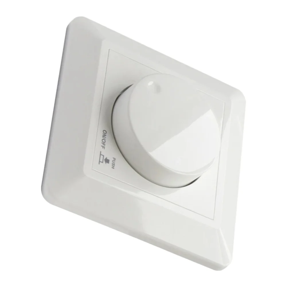 AC 200-240V Dimmer Switch for LED Bulbs with Manual Knob Precise Brightness Control 0-100% IP20 Protection 86x86x44mm