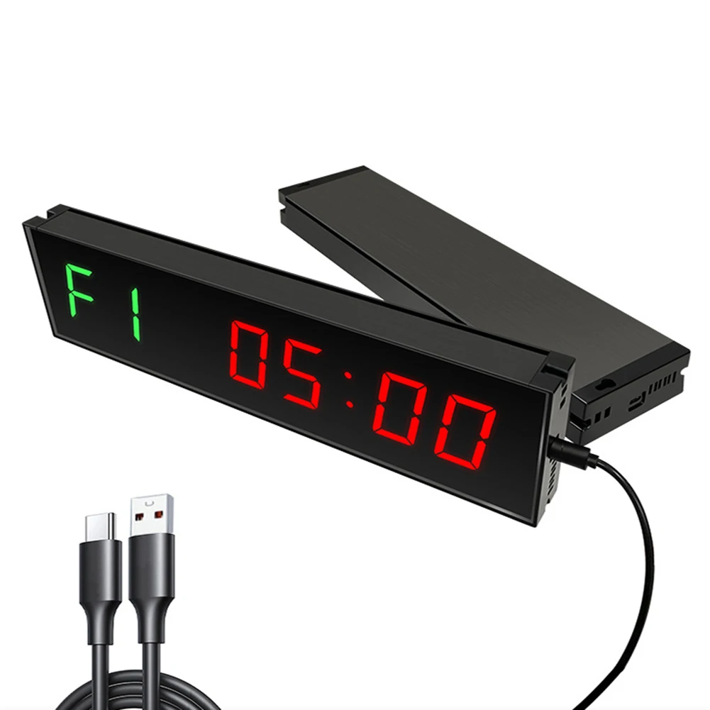 LED Digital Countdown Type-C Plug-in Digital Countdown Clock Wireless Remote Control with Adhesive Hook for Competition Training