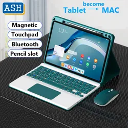 ASH for Honor Pad X8a 2024 11inch Wireless Bluetooth Trackpad Keyboard Touchpad Keyboard Mouse Case Cover