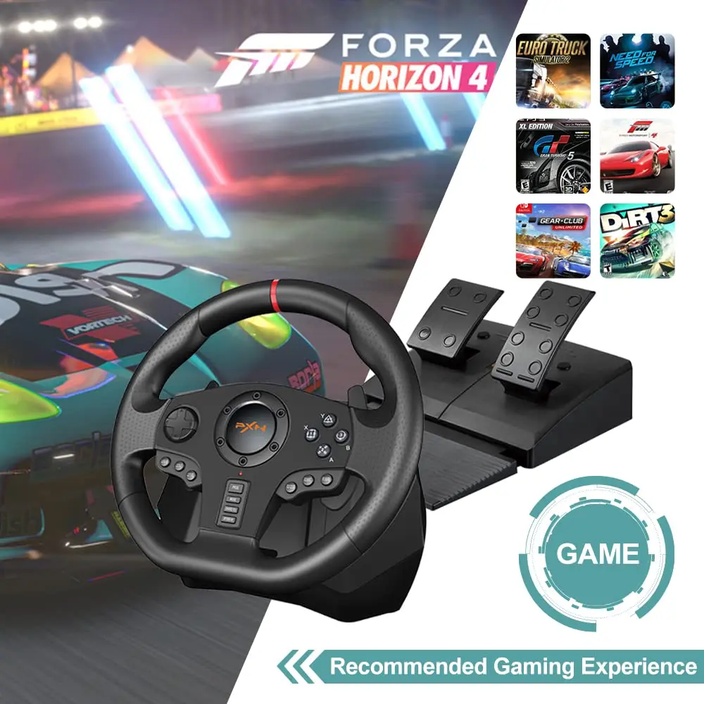 عجلة قيادة الألعاب V900 - 270/900 °   عجلة سباق Sim Xbox مع دواسات مجداف شيفتر - لأجهزة Xbox One، Series S | X، PC، PS4، Switch