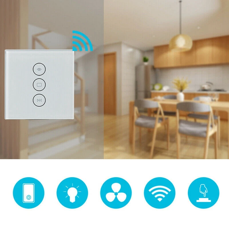 Interruptor de cortina inteligente con Wifi, Control remoto, persiana enrollable inteligente, Compatible con Alexa, Amazon ECHO, Google Home, 86Mm