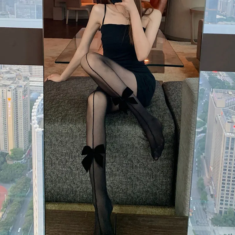 

Сексуальные колготки с узлами для женщин, весенне-осенние, тонкие, устойчивые к затяжкам, эластичные, утягивающие леггинсы без стопы