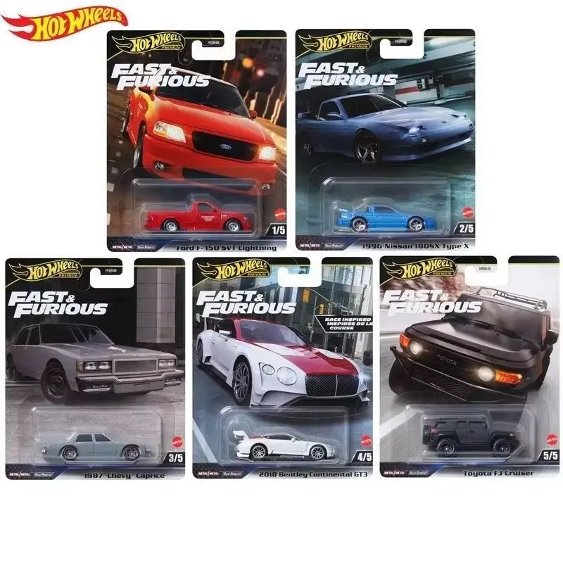 New Hot Wheels Fast And Furious Series Car Model Alloy 1/64 Ford F150 Nissan 180 1987car Model Continental Gt3 Car Model Boy Toy