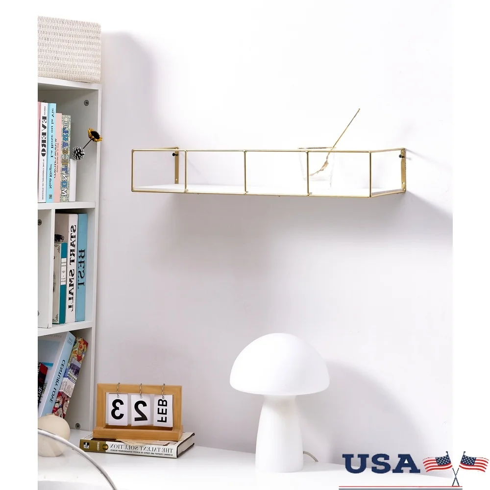 

Iron Floating Shelf MDF Iron Construction Durable Home Organization Display Storage Solution Modern Aesthetic Compact Design 24