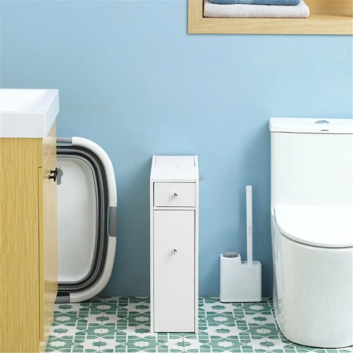 

Stylish Bathroom Corner Cabinet / Side Table - Versatile Storage Solution Shipping)