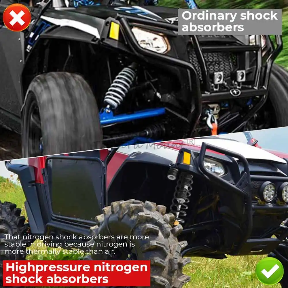 Amortiguadores de aire ajustables de 505mm, sistema de suspensión delantera izquierda y derecha para Polaris RZR S 800 EFI LE 2009-2014, accesorios UTV