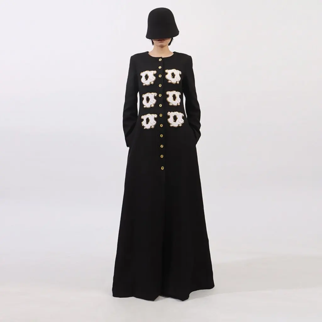 

Elegant French Long Sleeve Print Jacket Autumn New Style Single Button Design Waist-Cinching Women's Coat Classy Fashionable