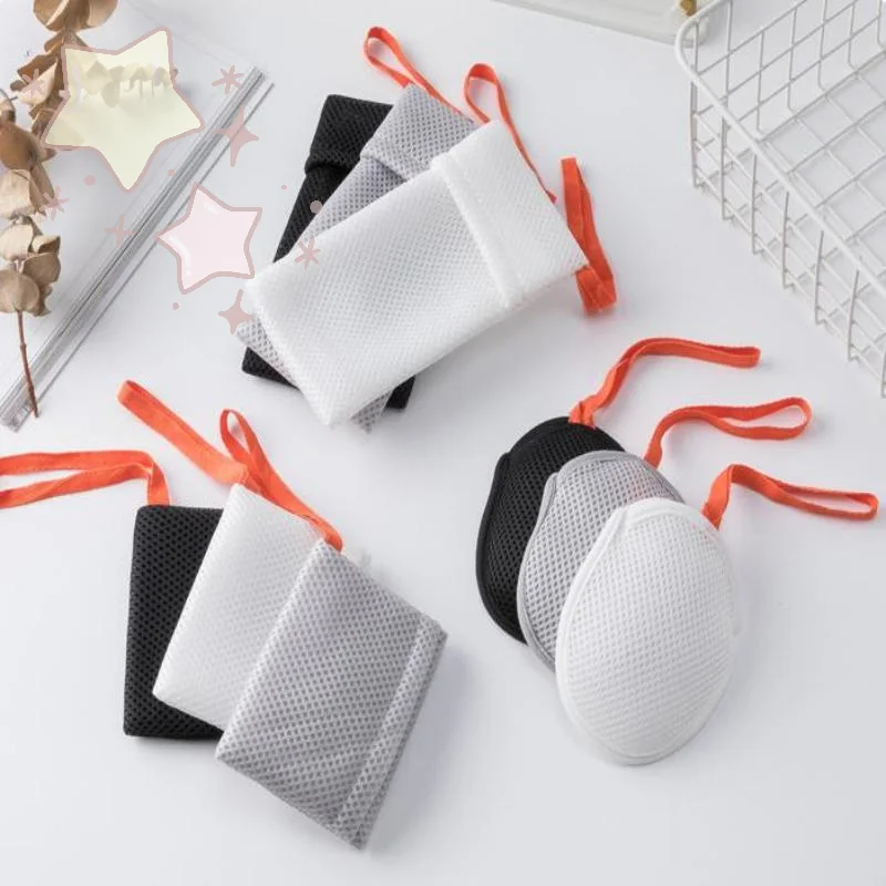 

1 PCS Bath Cleansing Foaming Net Double Sided Square Oval Soap Bag Body Exfoliating Scrubber Sponge Bathroom Mesh Soap Saver Poc