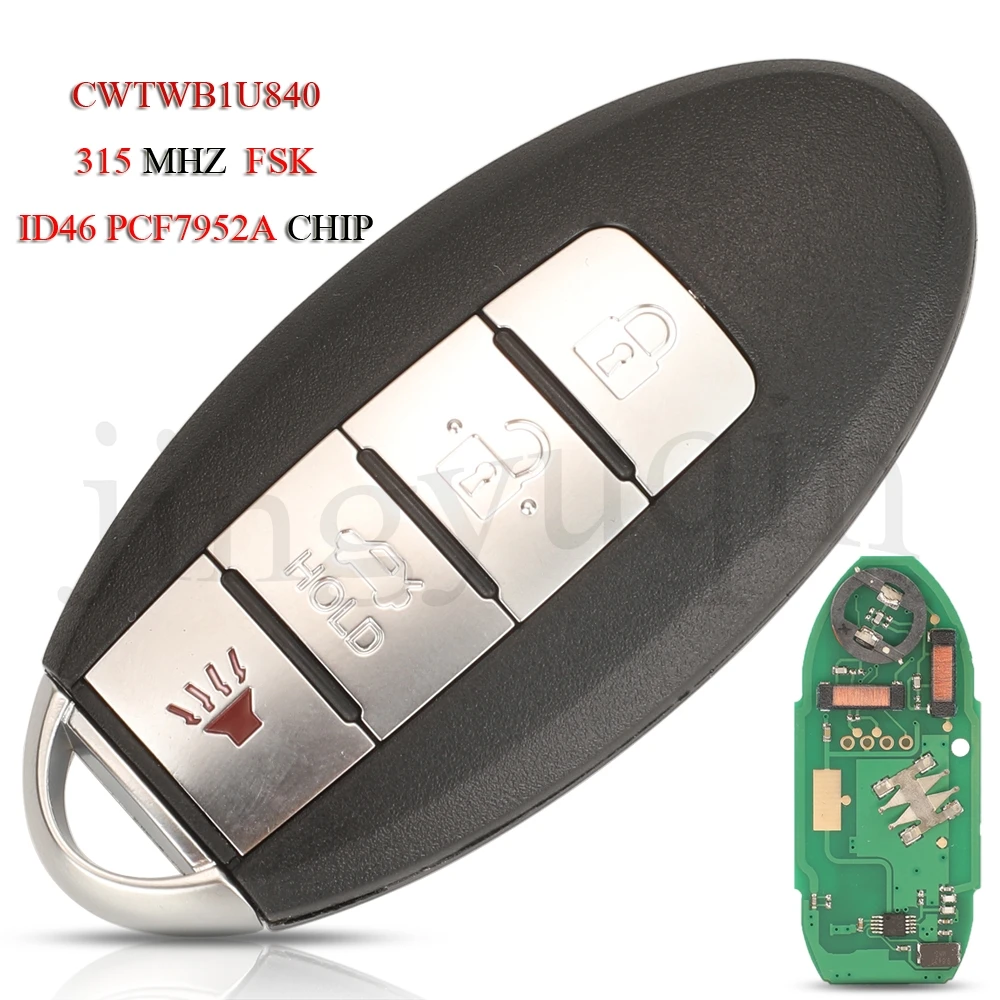 jingyuqin 5PCS/Lot CWTWB1U840 Remote Smart Car Key For Nissan Sentra Versa Leaf 2013-2018 FSK 315Mhz ID46 PCF7952A 285E3-3AA0A