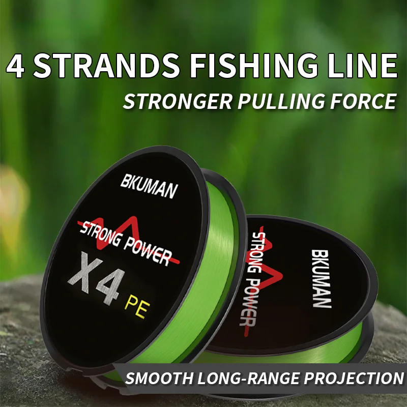 

BKUMAN X4 PE wear-resistant fishing line, suitable for saltwater and freshwater fishing. Ideal for both beginners and pros