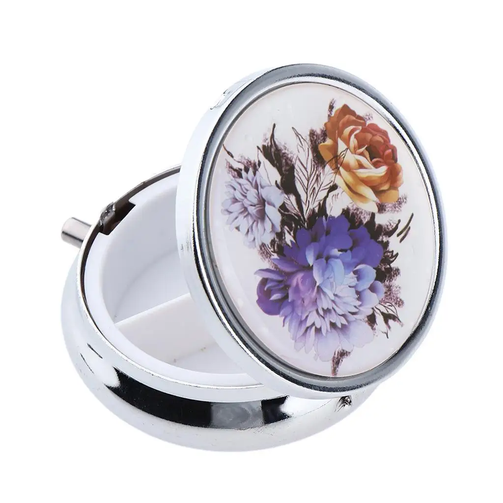 กล่องยาแบบพกพาขนาดเล็กพร้อมลวดลายตกแต่งสำหรับกระเป๋าเดินทางและยาประจำวัน