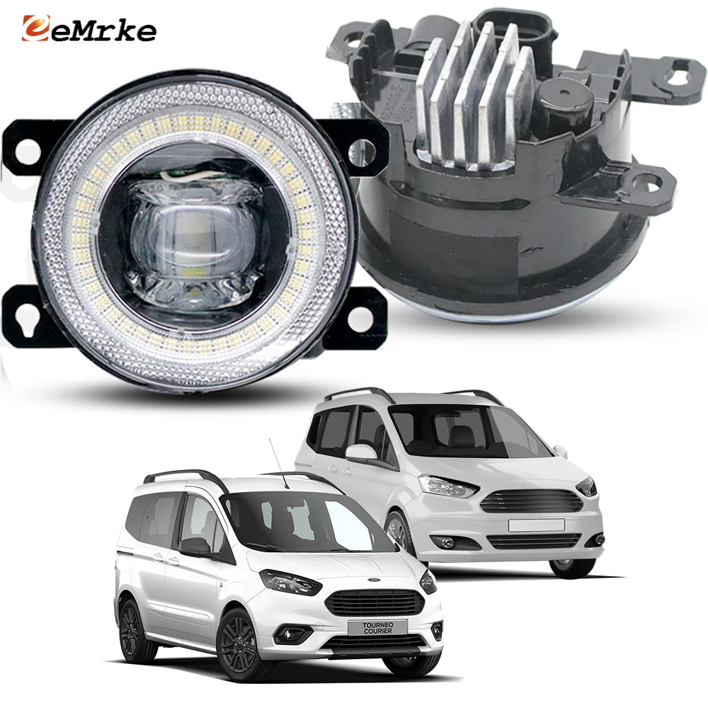

30W Fog Lights For Ford Transit Courier, Tourneo Courier JU2 2014-2022 Upgrade LED Angel Eye Aperture Headlight Accessories