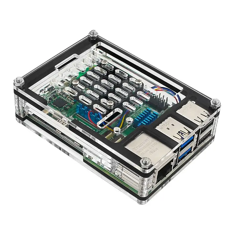 Raspberry Pi 5 Acrylic Cooling Shell Pi 5/5b Compatible with Active Coole Official Radiator