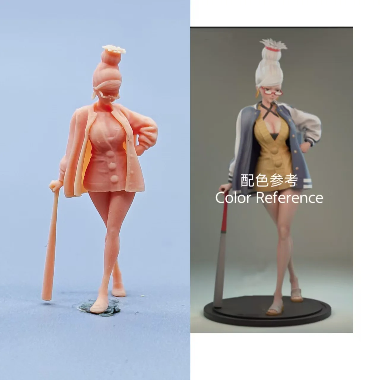 1/64 Figuren Maßstab Modell Harz Holzstab Unterstützung Boden Ayase Hoshizo Ungefärbte Miniaturen Diorama Handbemalt C402