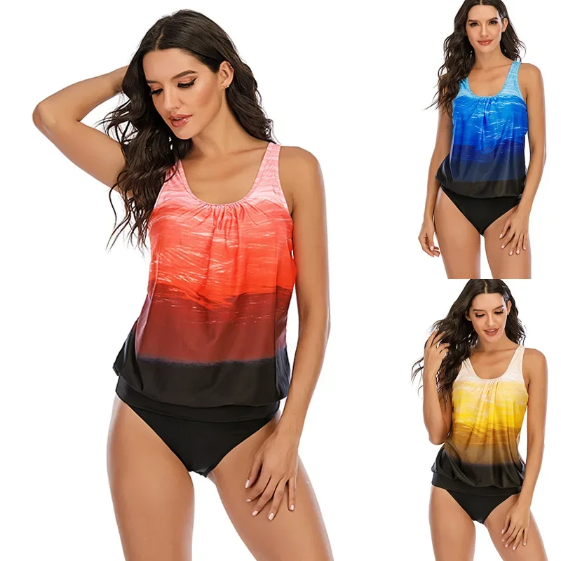 

Fashionable Gradient Adjustable Back Bikini Set Women's Swimming Suit Two-Piece Swimsuit New Hot Sale Of The Season Chinese Bran
