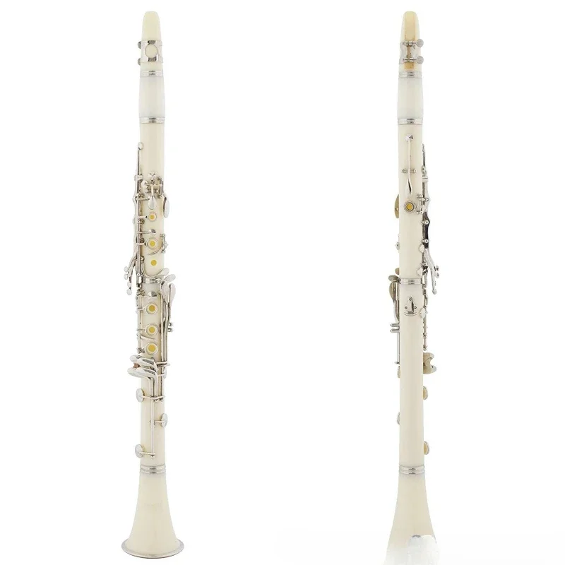 Color ABS clarinet 17 key, B flat, white clarinet, clarinet, cloth bag