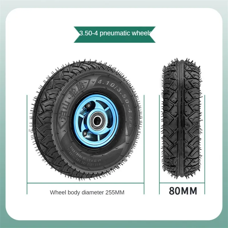 

1 шт. 10-дюймовый резиновый ролик 3,50-4, пластиковое стальное Надувное колесо Tiger Driver Cart Valley